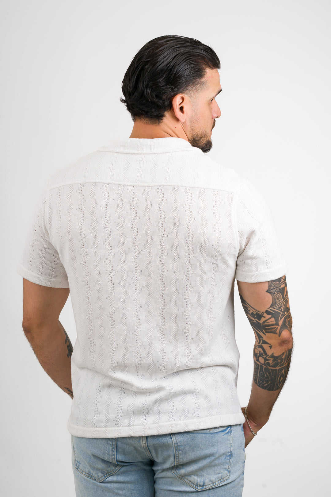 Camisa Over Tejida Mt Blanca