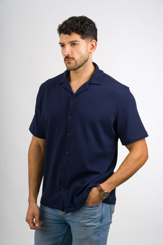 Camisa Text B Azul Oscuro