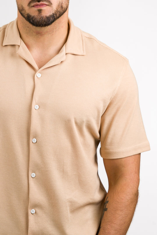 Camisa Text M Beige Claro