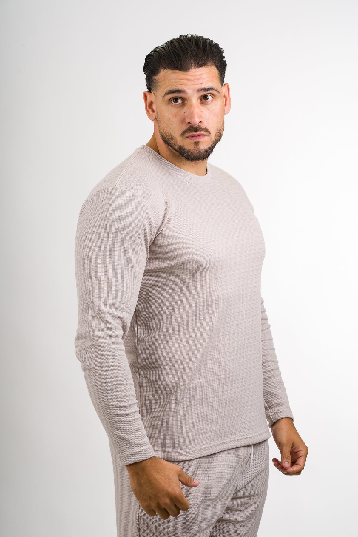 Camiseta ML Text N beige claro - Voszmen