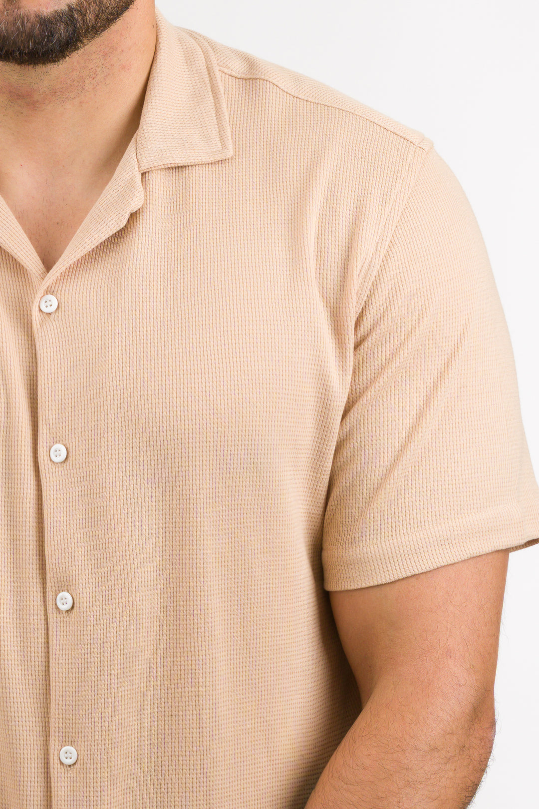 Camisa Text M Beige Claro
