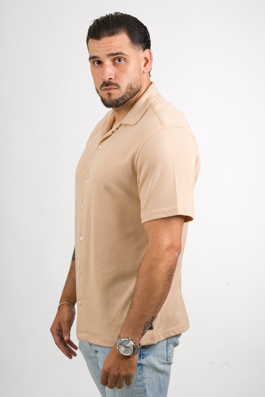 Camisa Text M Beige Claro