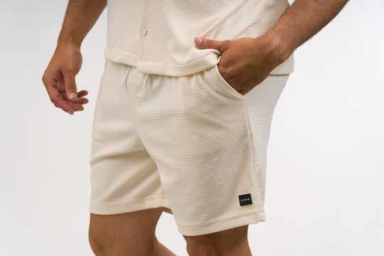 Pantaloneta Text B Crema