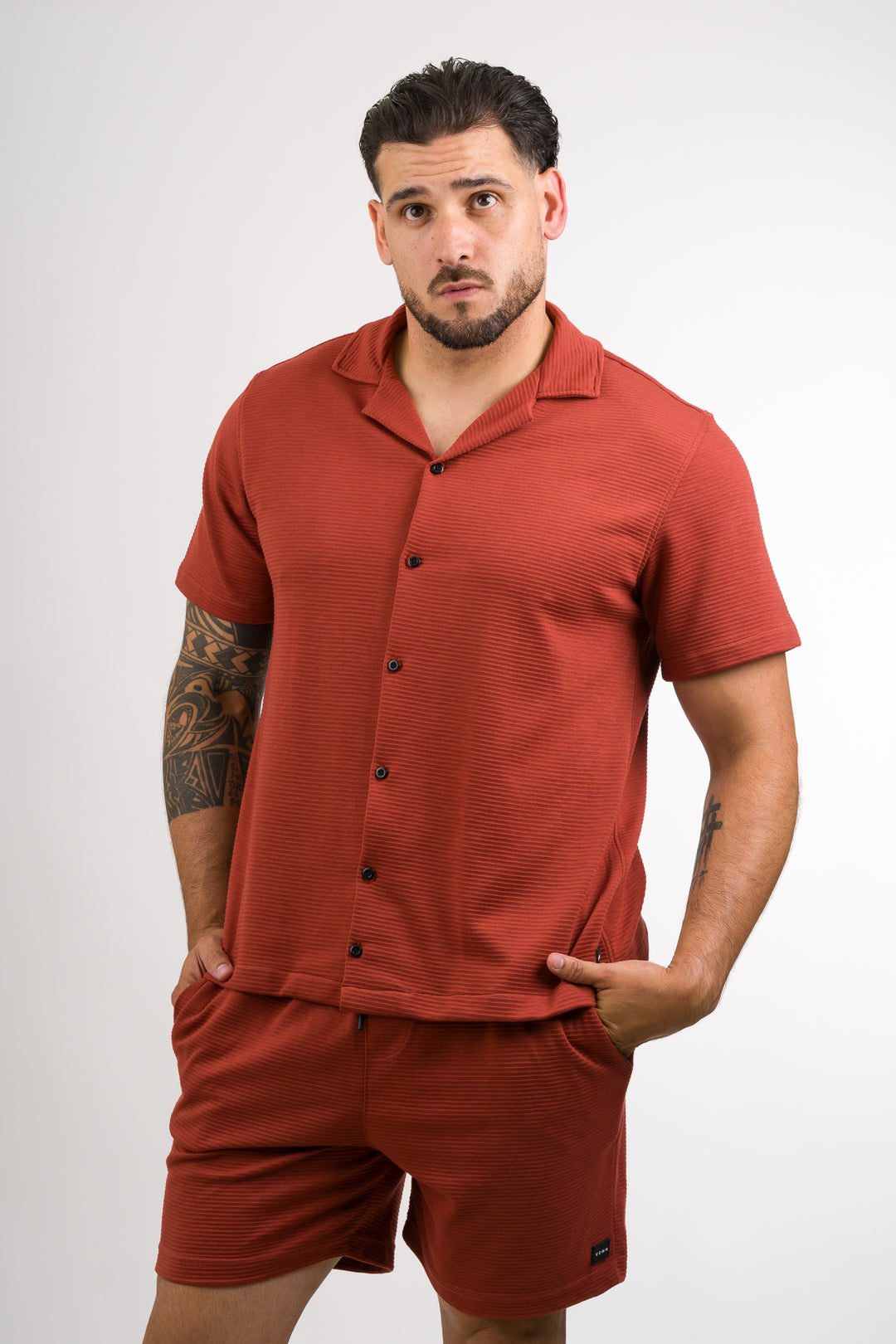 Pantaloneta Text B Terracota