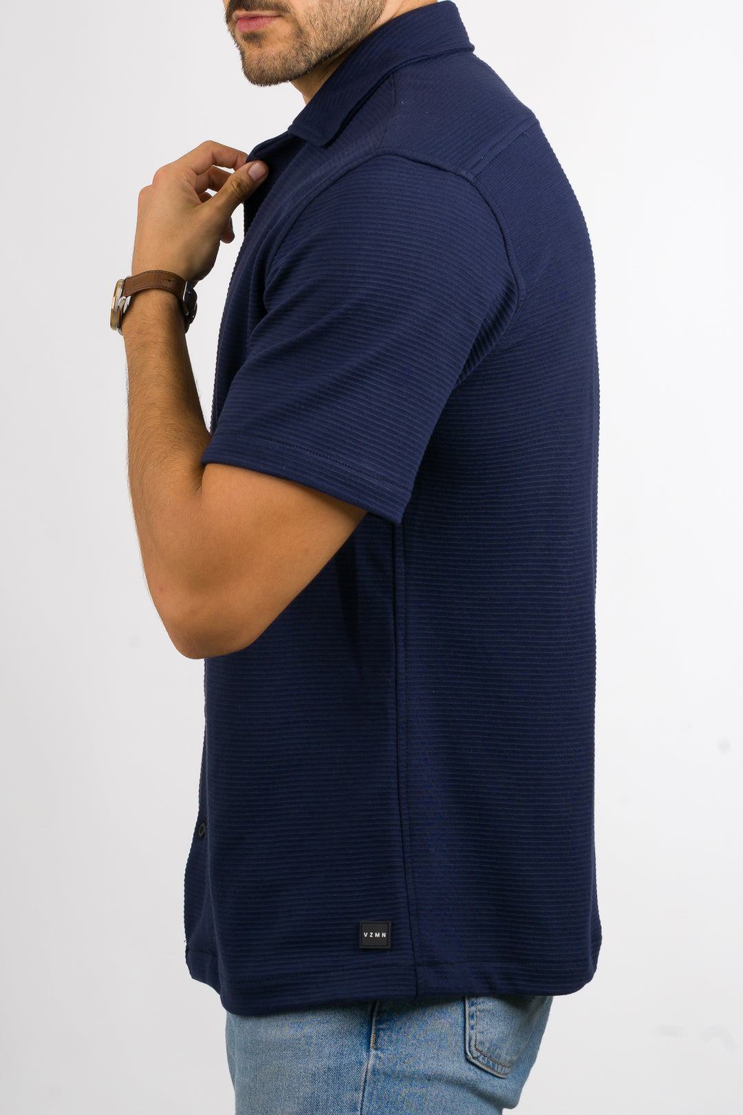 Camisa Text B Azul Oscuro