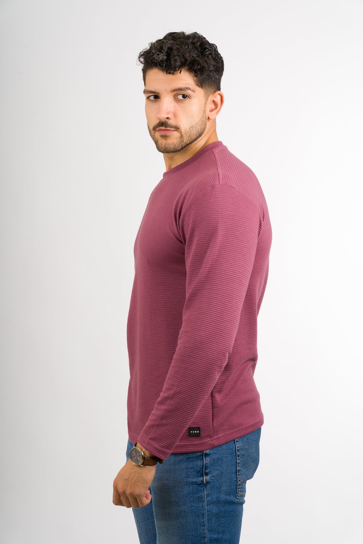 Camiseta ML Text B Palo Rosa Dark - Voszmen