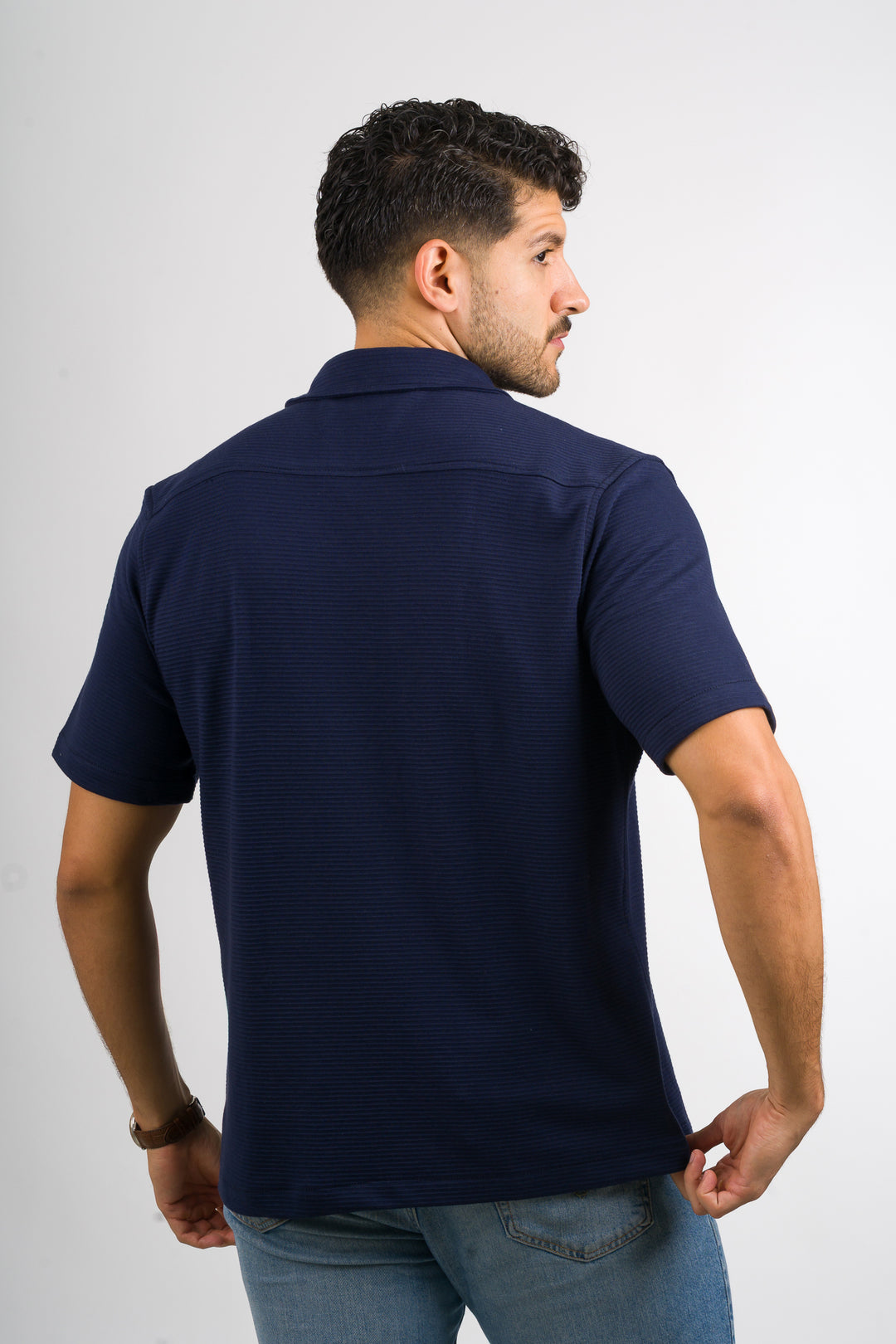 Camisa Text B Azul Oscuro