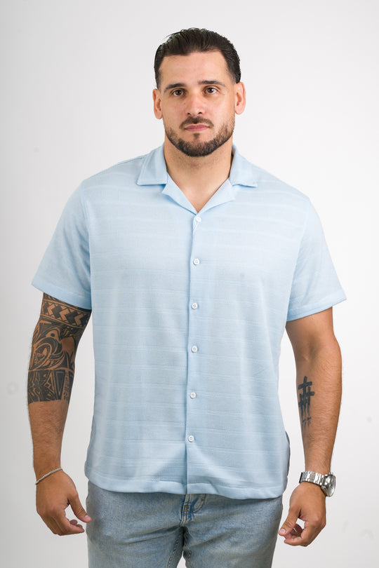 Camisa Text H Celeste claro