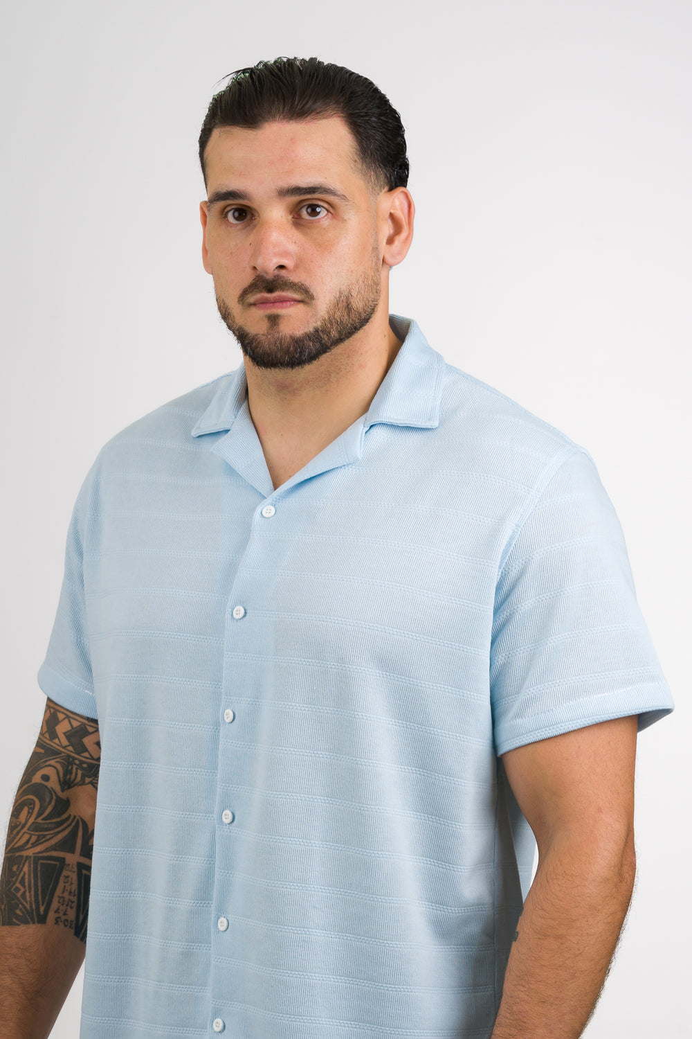 Camisa Text H Celeste claro