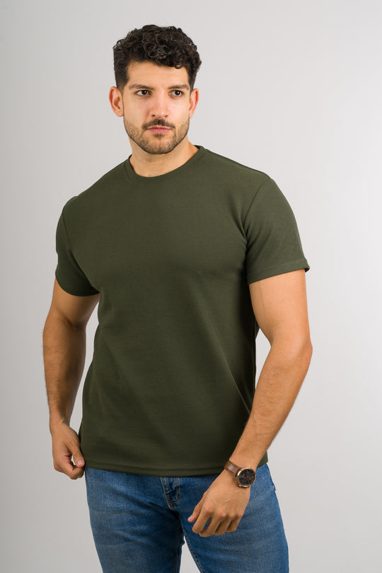 T-Shirt Text F Verde Musgo