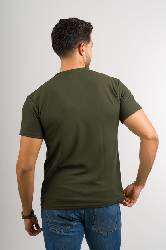 T-Shirt Text F Verde Musgo
