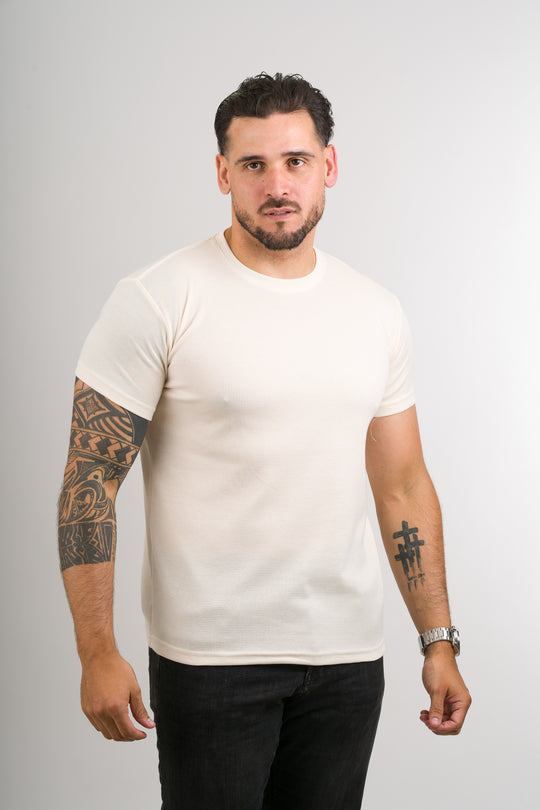 T-Shirt Text M crema