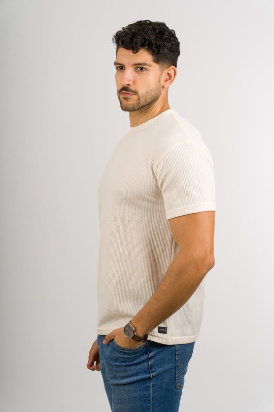 T-Shirt Text Q Crema