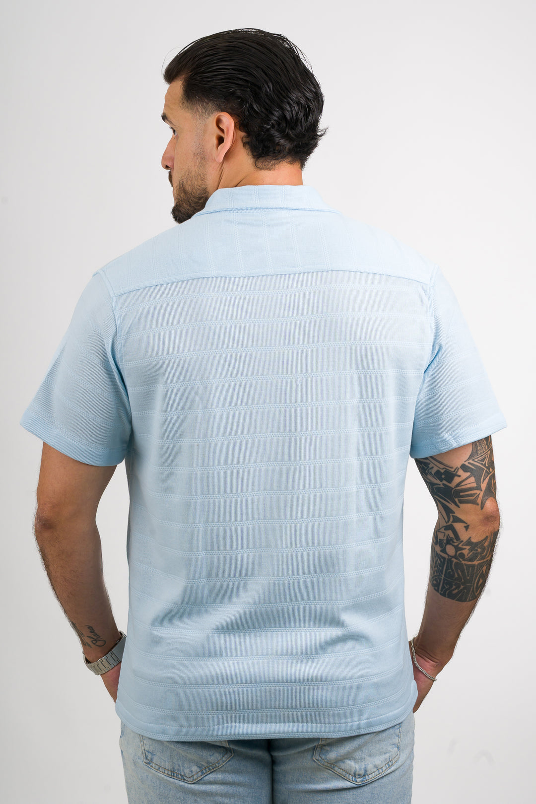 Camisa Text H Celeste claro