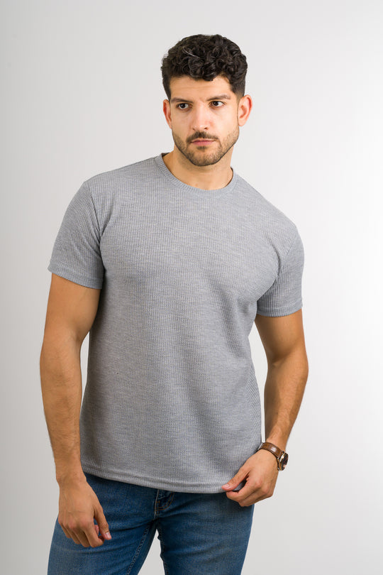 T-Shirt Text Q Gris