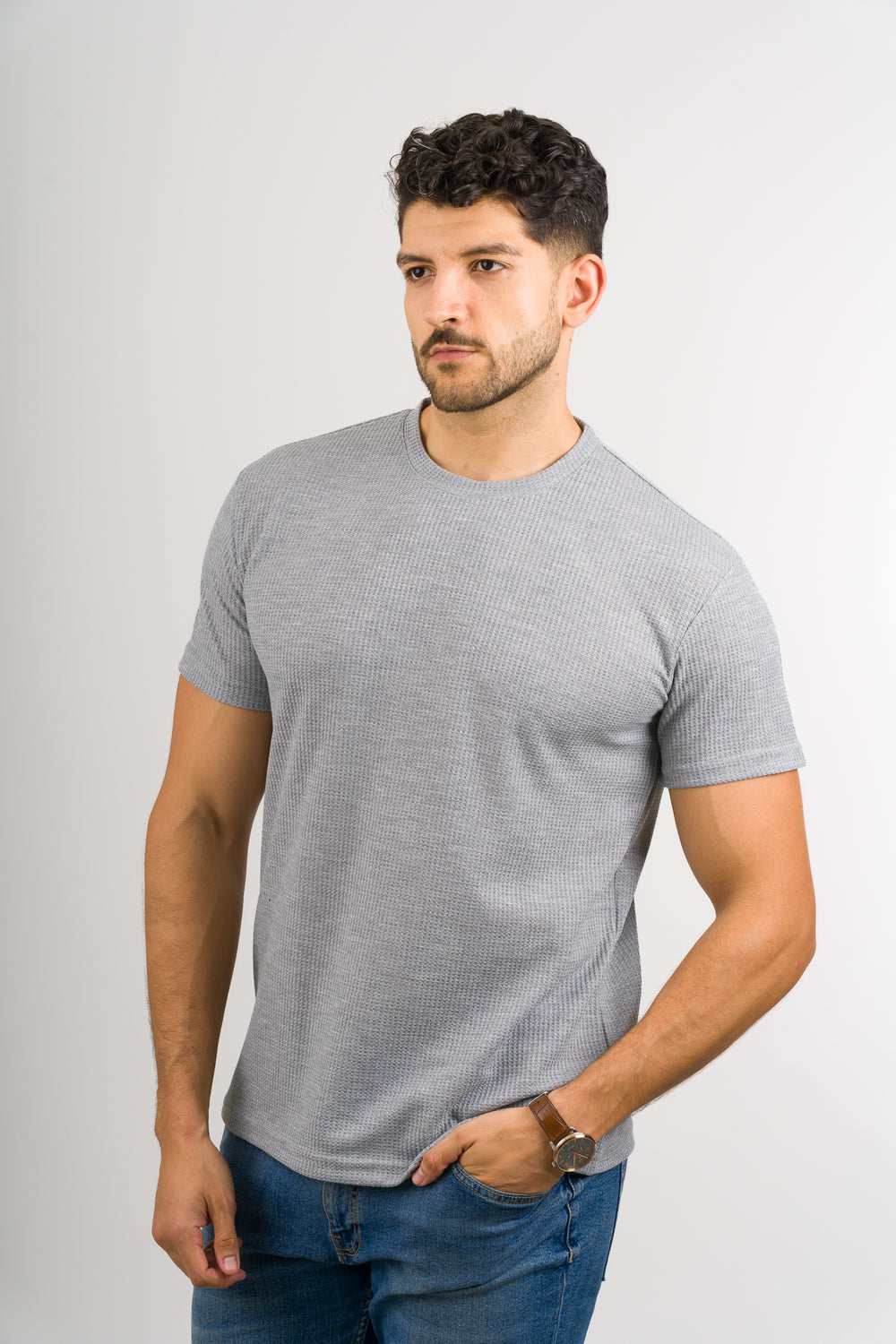 T-Shirt Text Q Gris