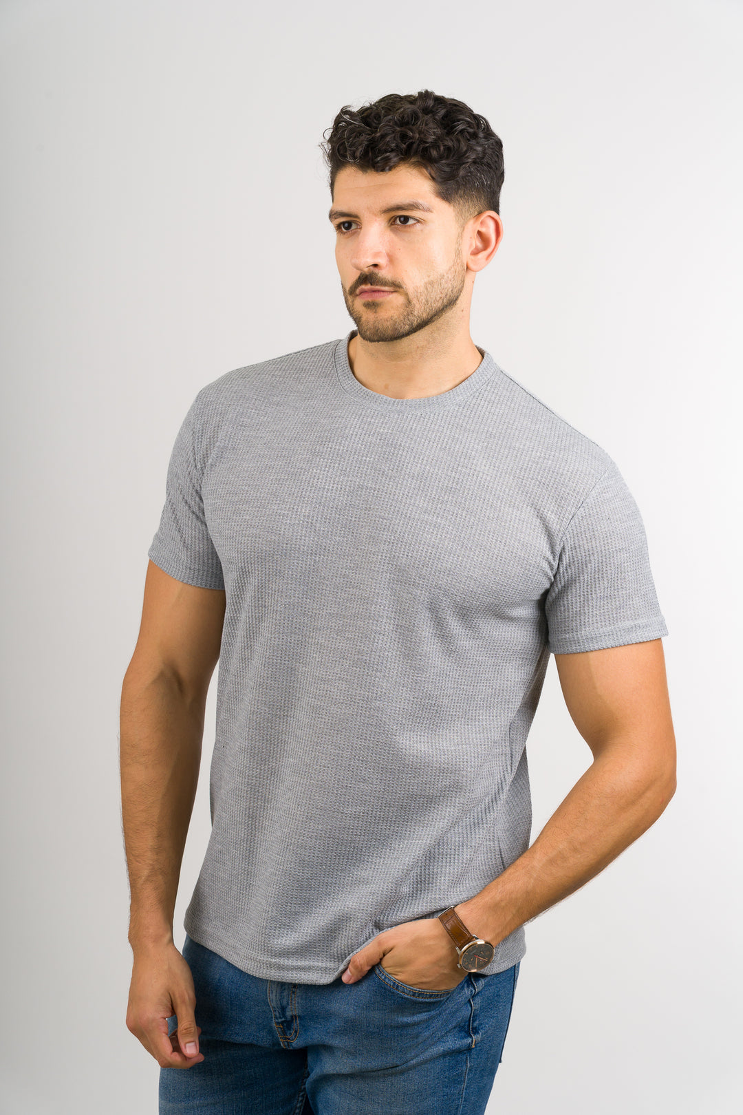 T-Shirt Text Q Gris