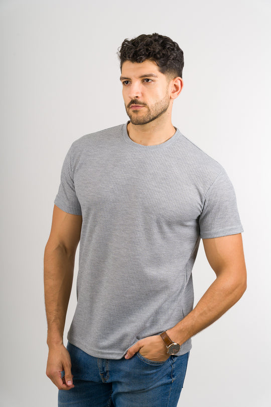 T-Shirt Text Q Gris
