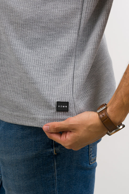 T-Shirt Text Q Gris