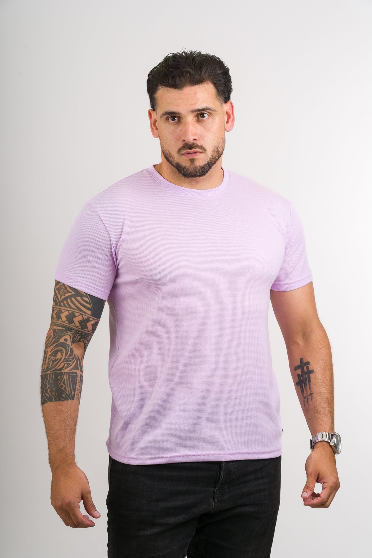 T-Shirt Text M light lila - Voszmen