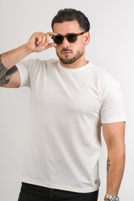 T-Shirt Text CR Blanco Hueso