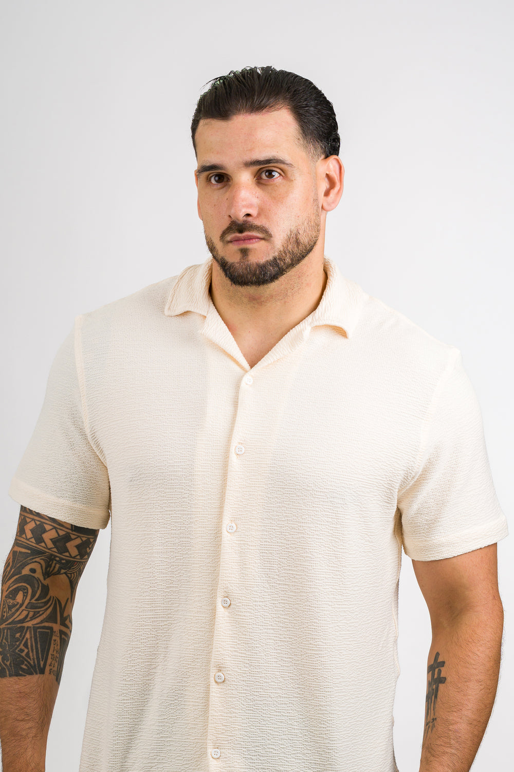 Camisa Text Rk Crema