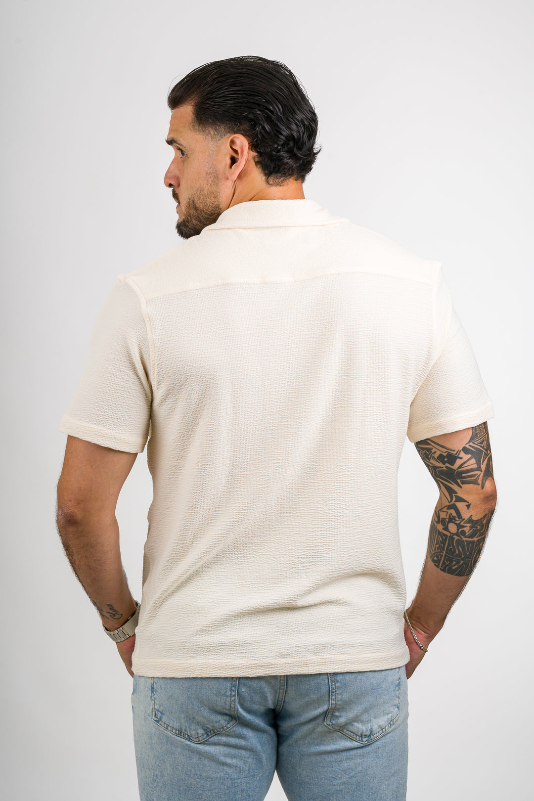Camisa Text Rk Crema