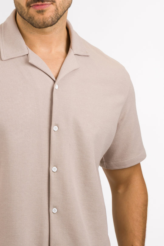Camisa Text F Beige