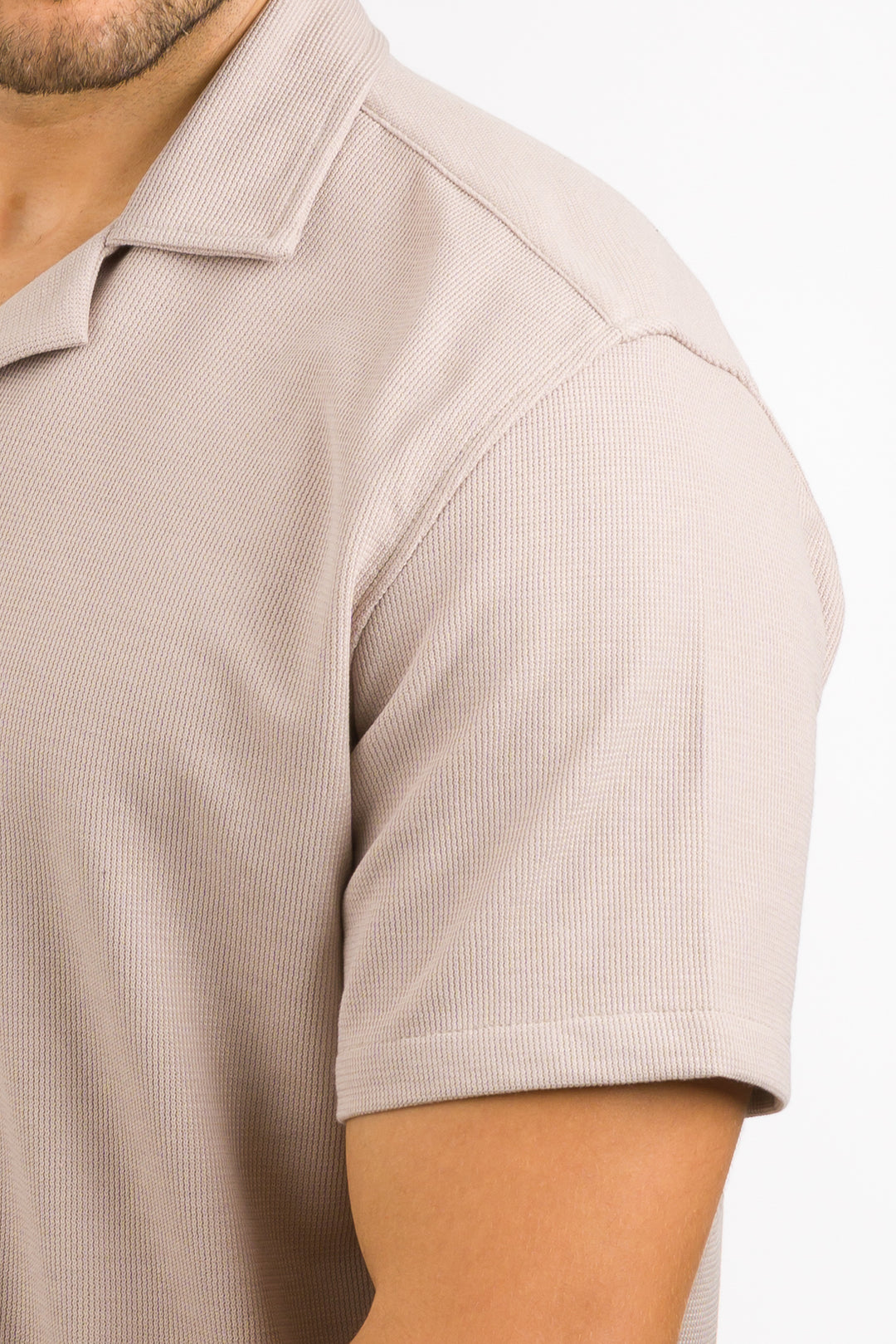 Camisa Text F Beige