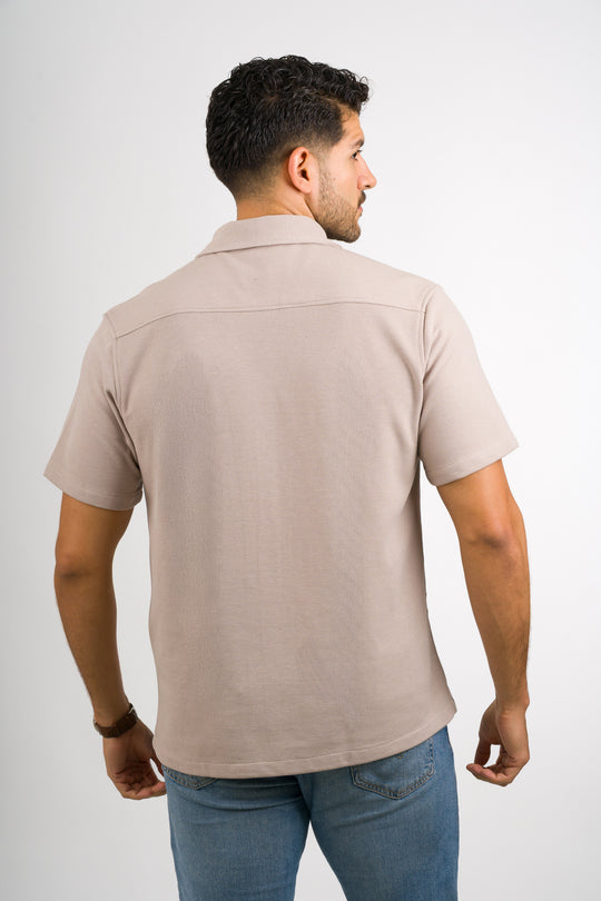 Camisa Text F Beige
