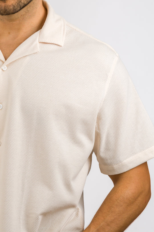 Camisa Text D Crema