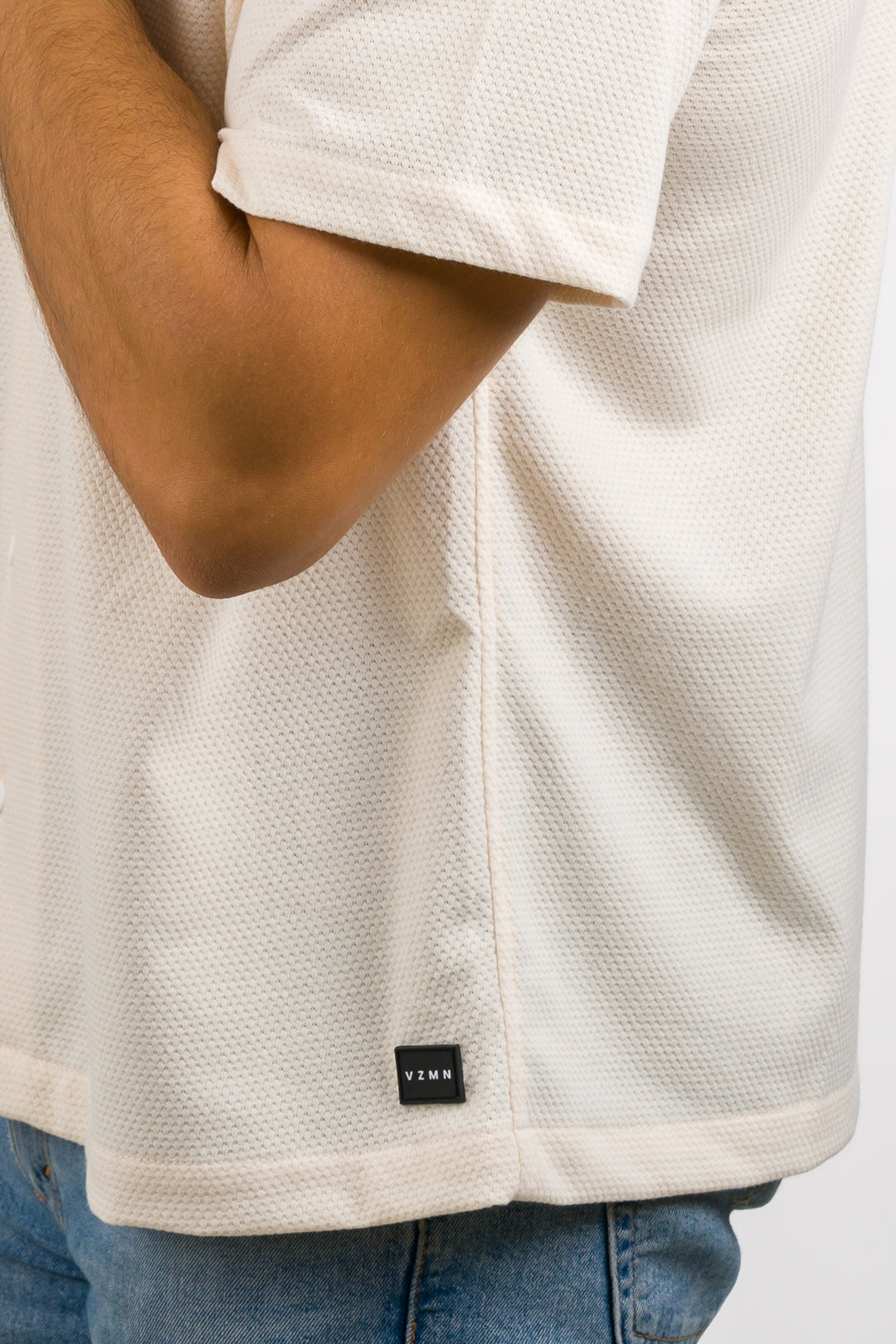 Camisa Text D Crema