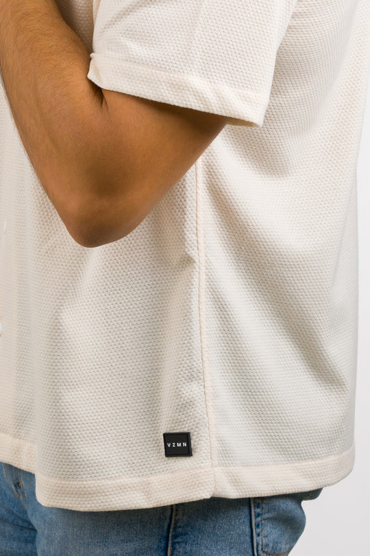 Camisa Text D Crema