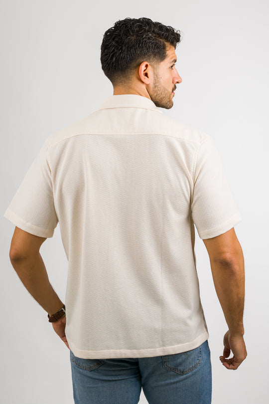 Camisa Text D Crema