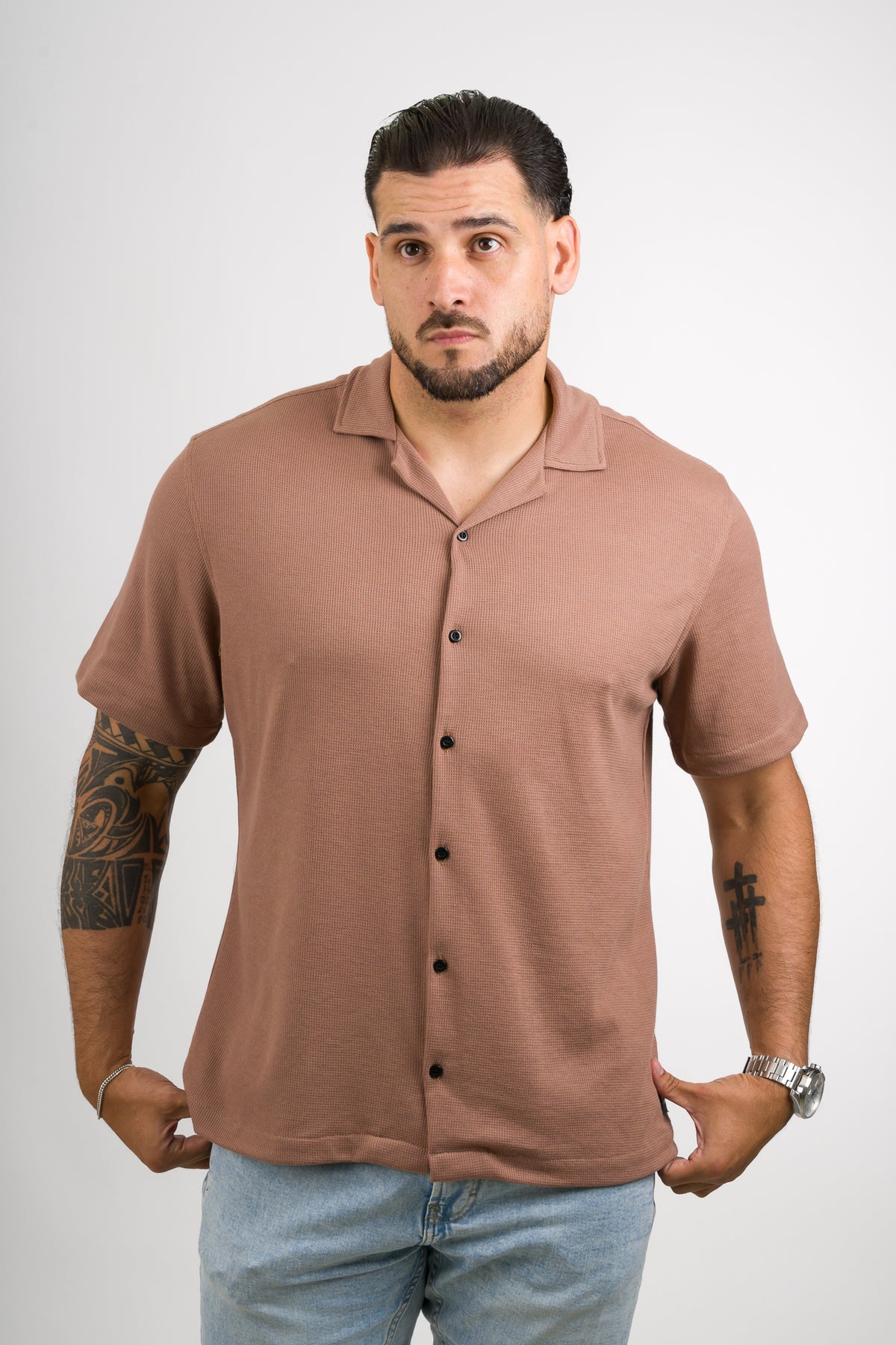 Camisa Text M Café Claro - Voszmen