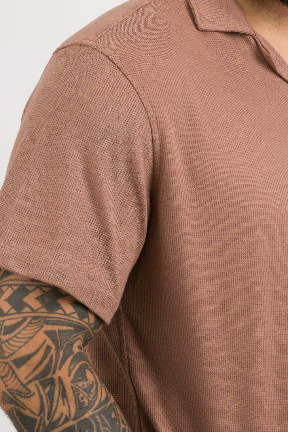 Camisa Text M Café Claro