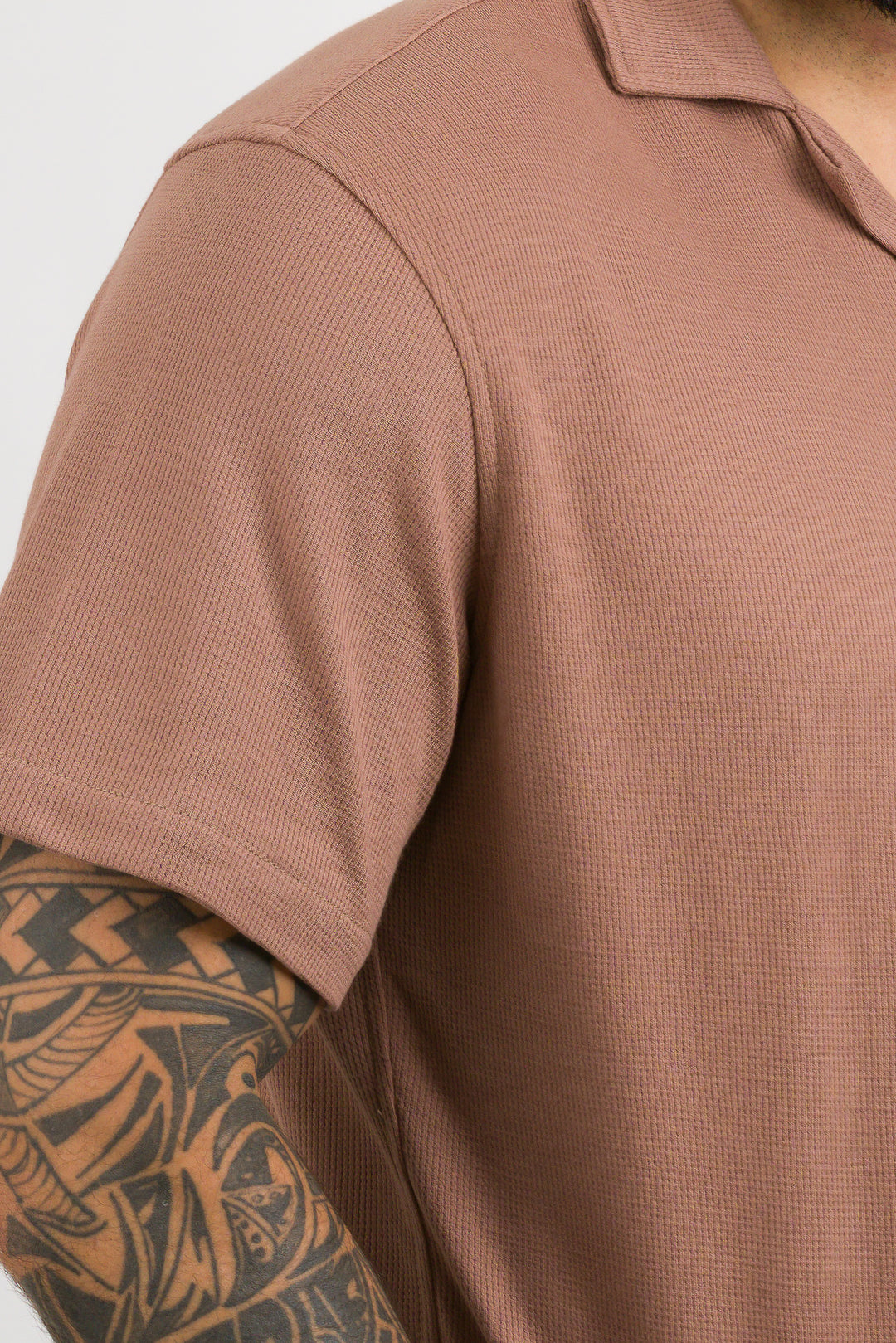 Camisa Text M Café Claro