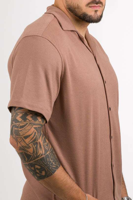 Camisa Text M Café Claro