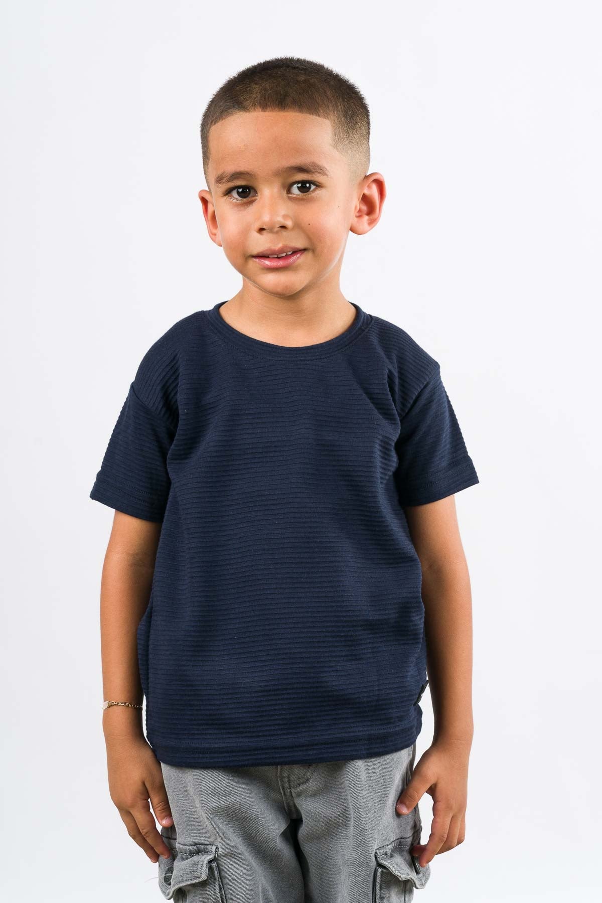 T-Shirt Text B Kid Azul Navy - Voszmen