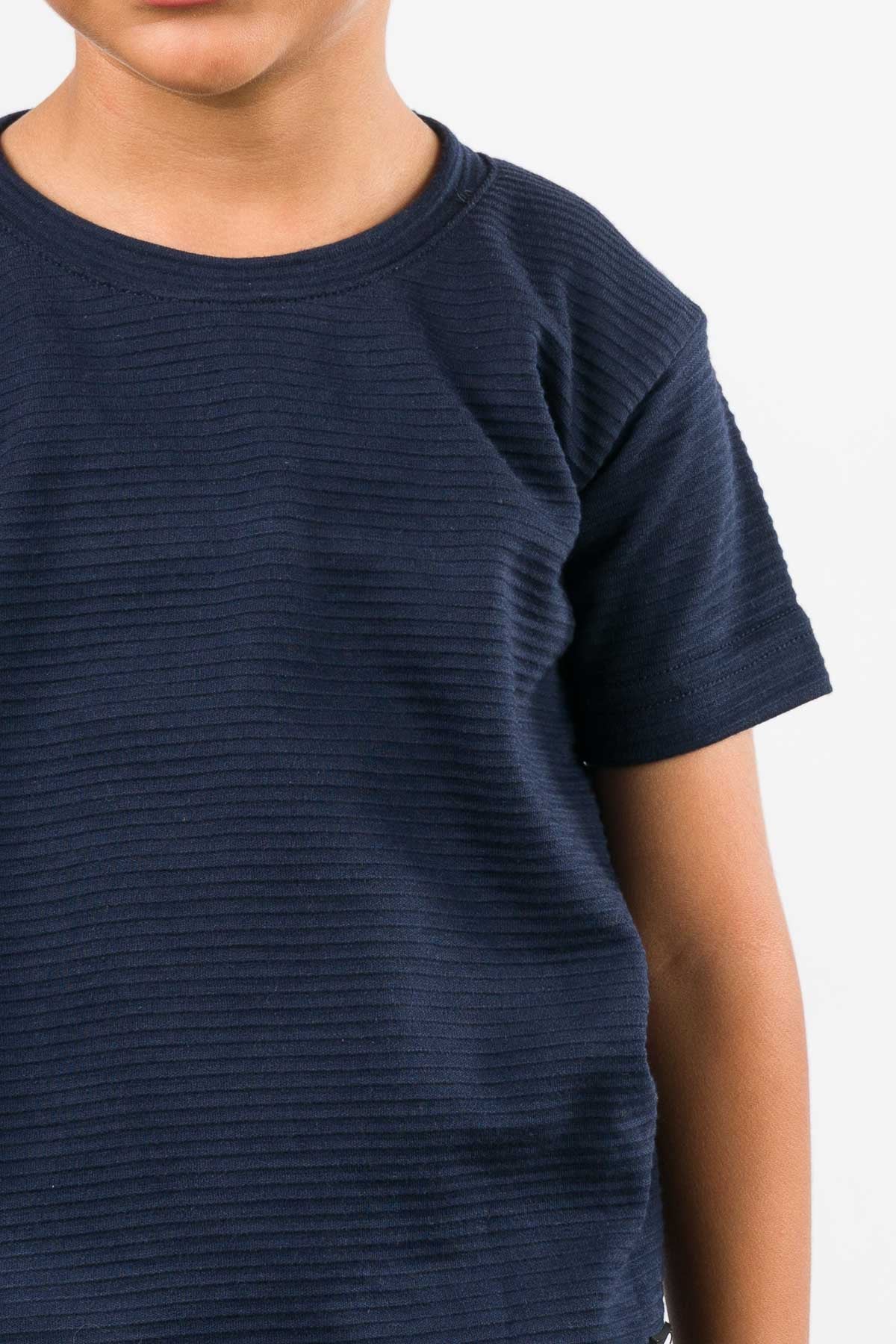 T-Shirt Text B Kid Azul Navy - Voszmen