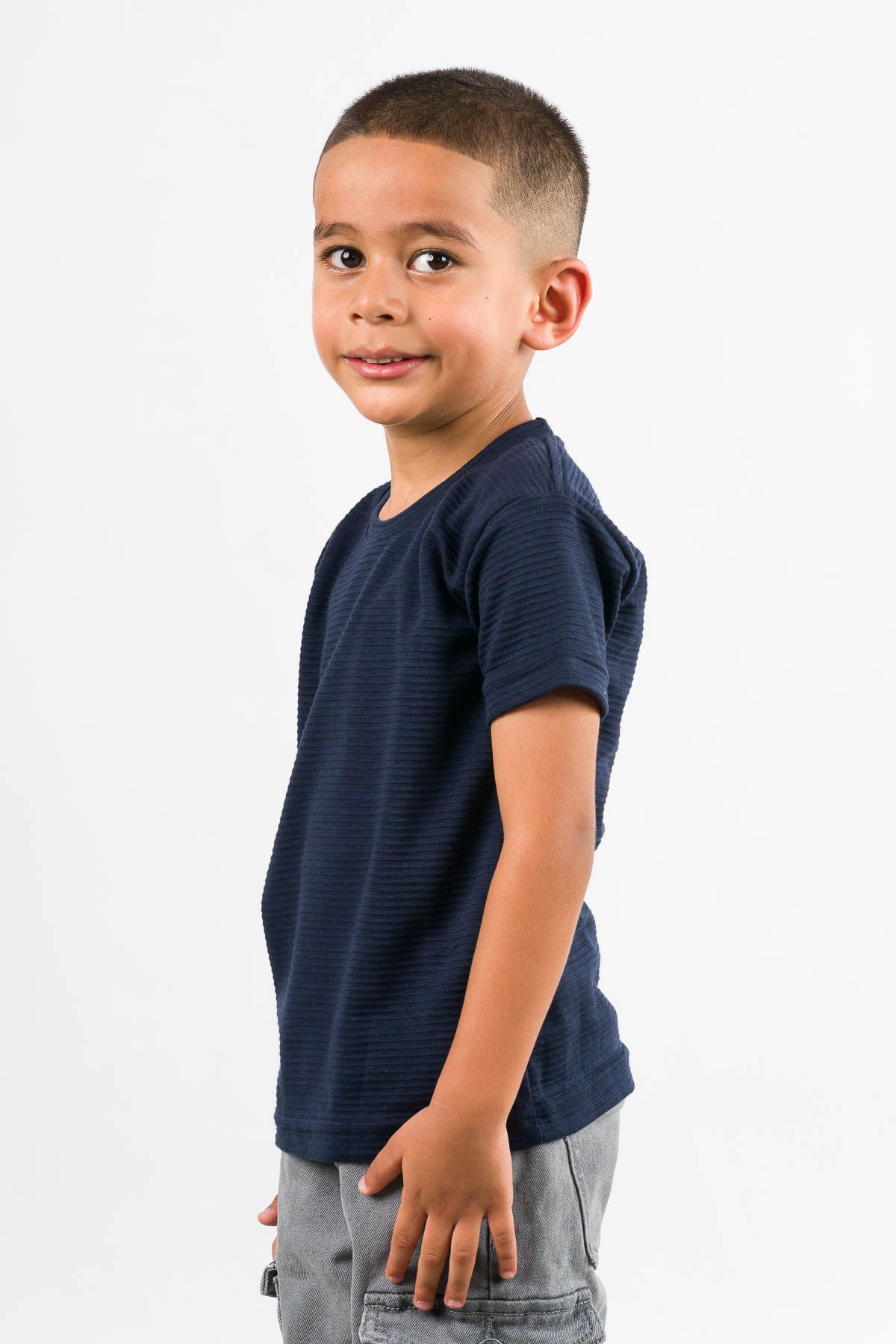 T-Shirt Text B Kid Azul Navy - Voszmen