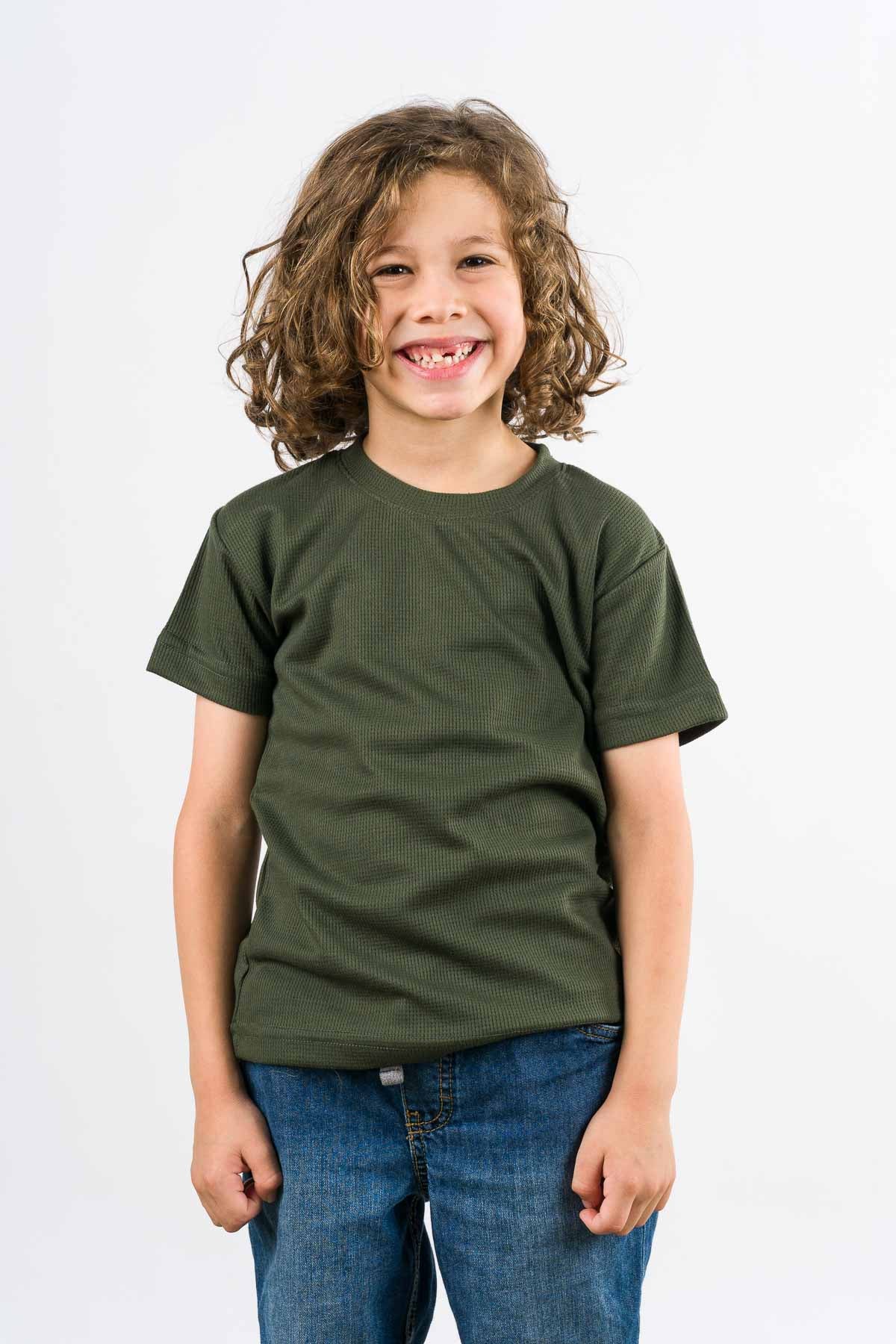 T-Shirt Text M Kid Verde Musgo - Voszmen