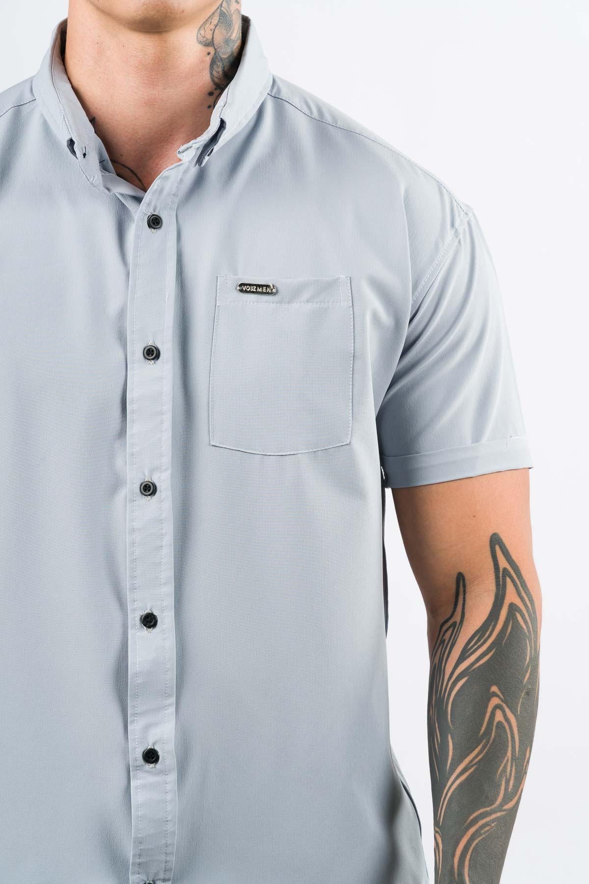 Camisa Button Triple Gris - Voszmen