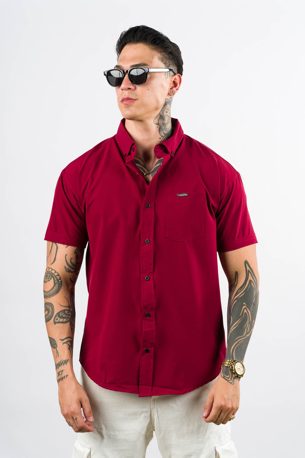 Camisa Button Triple Wine - Voszmen