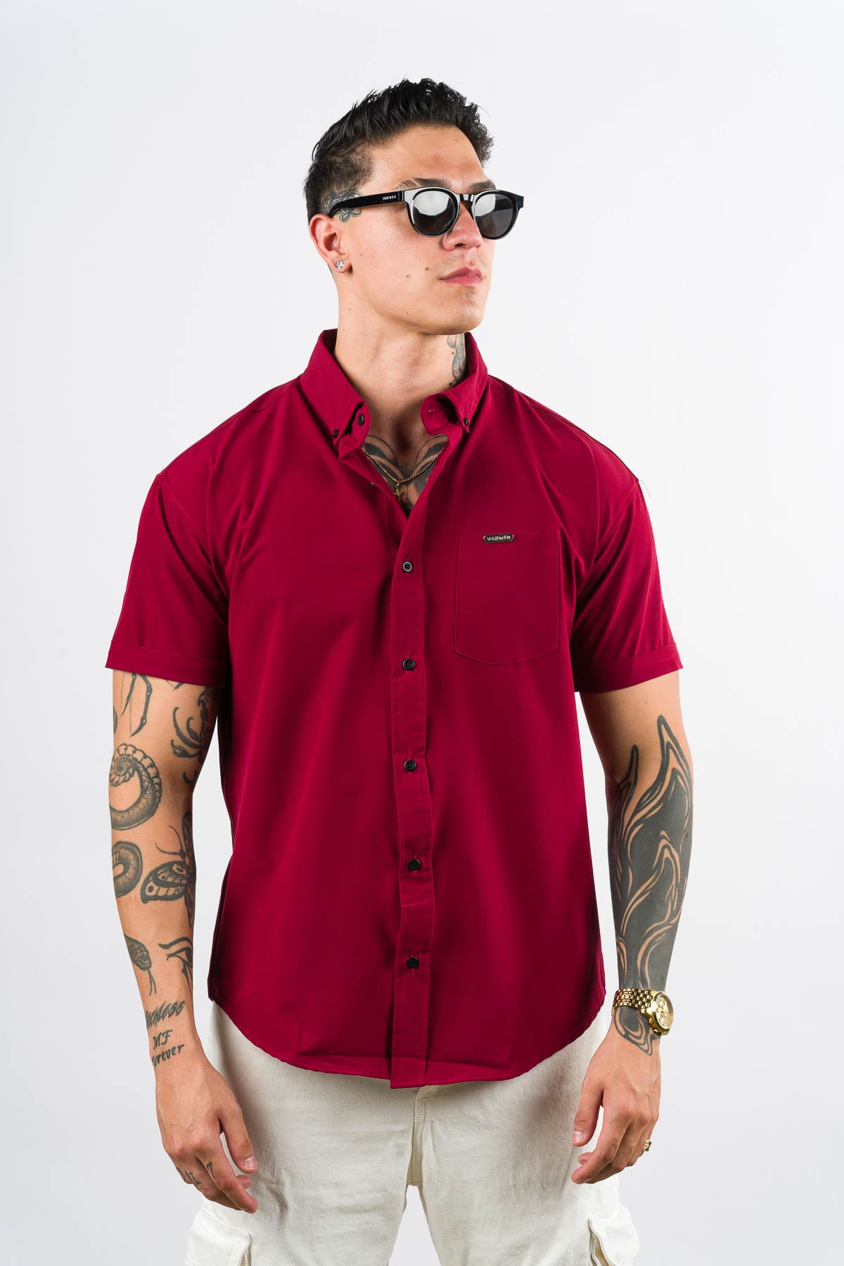 Camisa Button Triple Wine - Voszmen