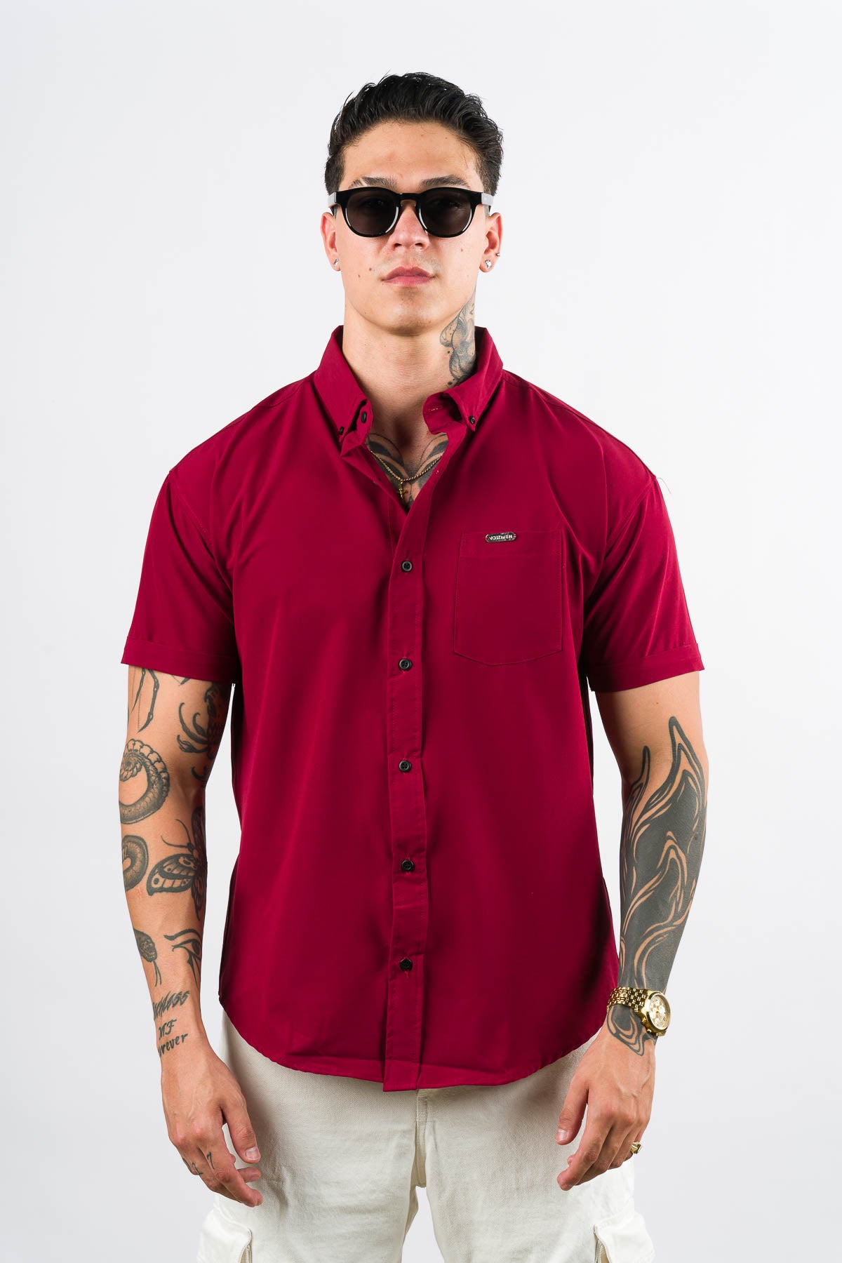 Camisa Button Triple Wine - Voszmen
