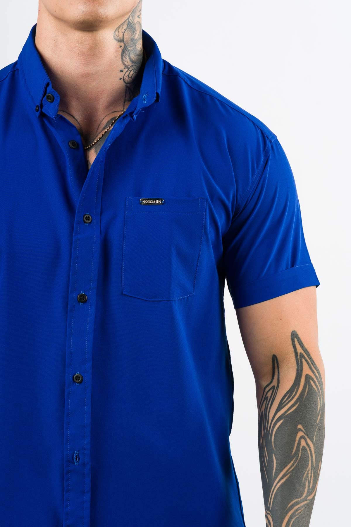 Camisa Button Triple Blue - Voszmen
