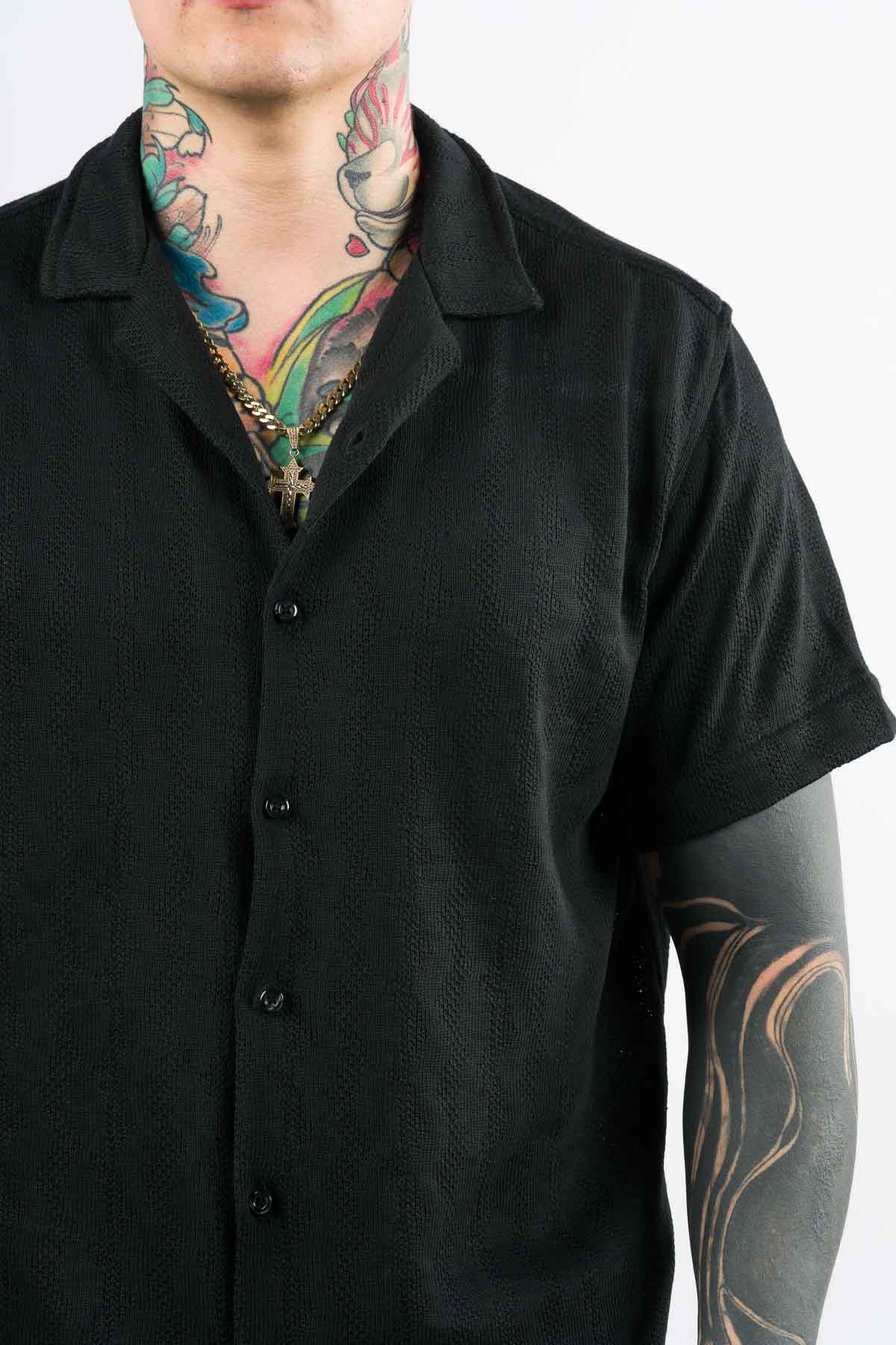 Camisa Over Tejida Mt Negra - Voszmen