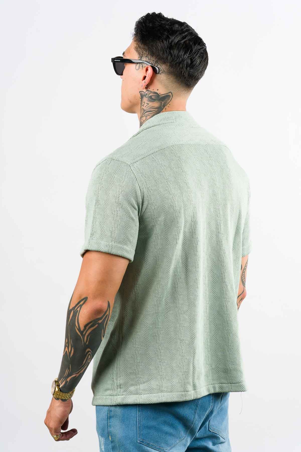 Camisa Over Tejida Mt Verde Pastel - Voszmen
