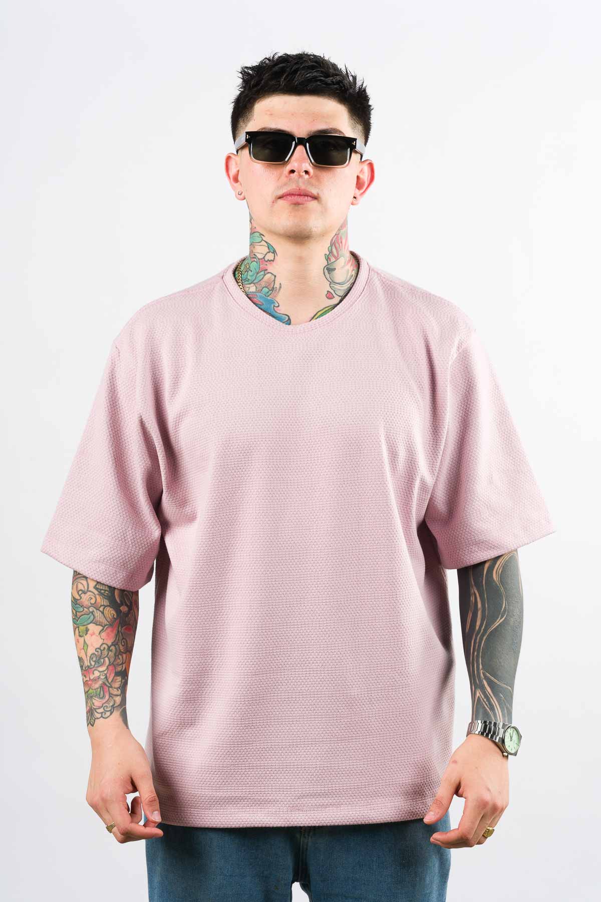 T-Shirt Over Text ch rosa - Voszmen